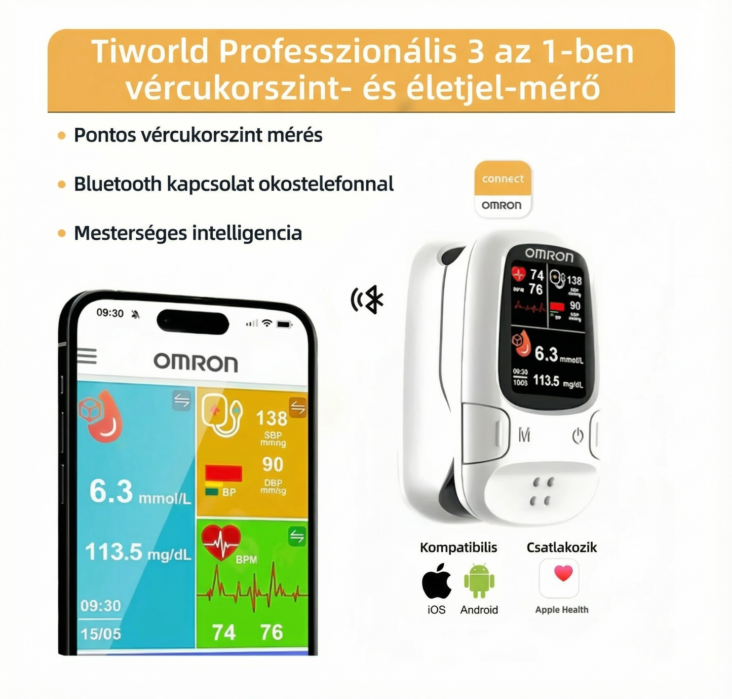 🔥Utolsó 50 szett elérhető 📿Ingyenes rózsa nyaklánc🔥Egyszerű és kényelmes, intelligens mérés, amikor csak szükséged van rá ❤️